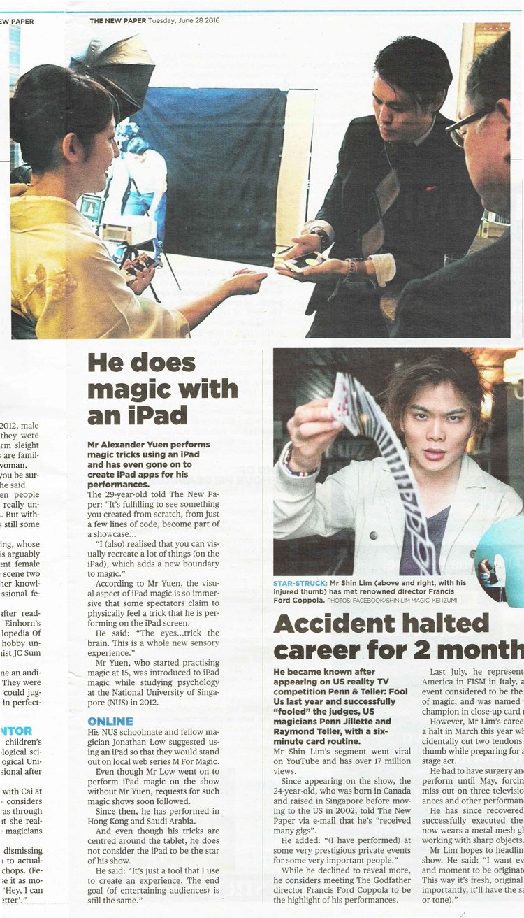 iPad Magician Singapore Newspaper