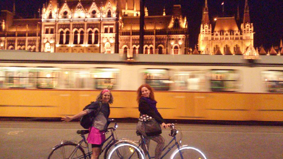 Helen and Kinga on Bikes