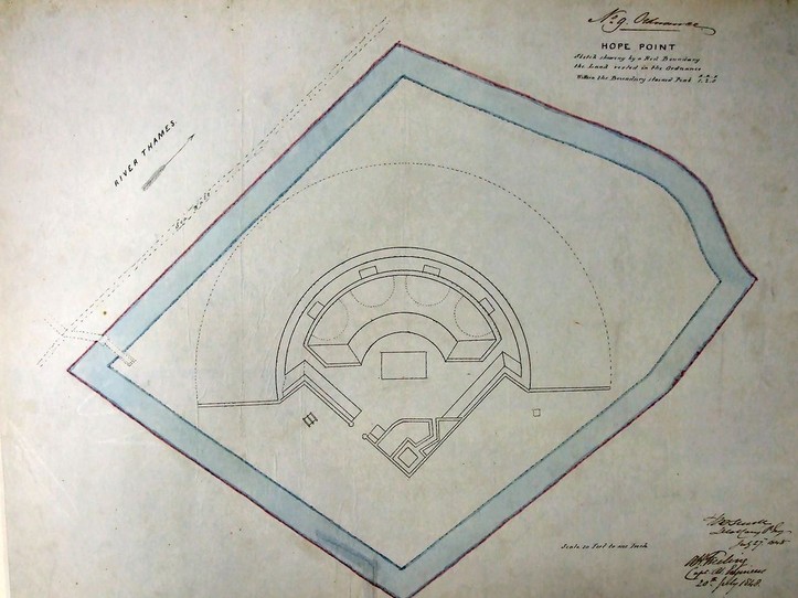 1800 Plan of Hope Battery, dated July 1848.