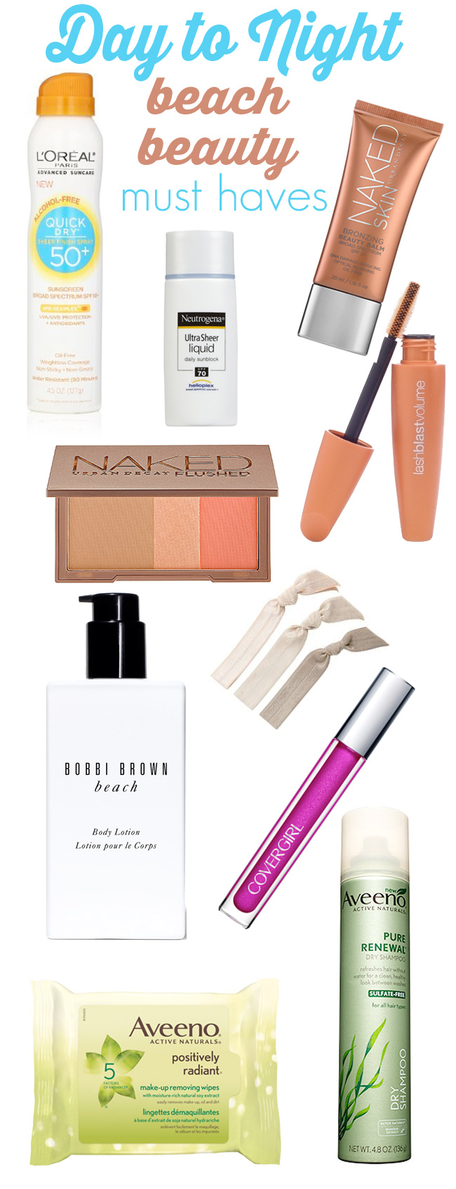Day to Night Beach Beauty : The beauty products you need to go from morning til night at the beach via beautifulmakeupsearch.com