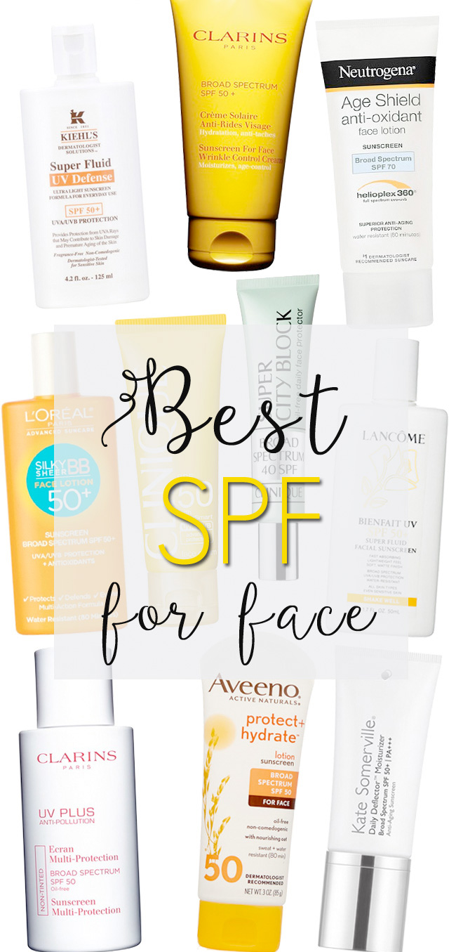 Top 10 SPF's for Face