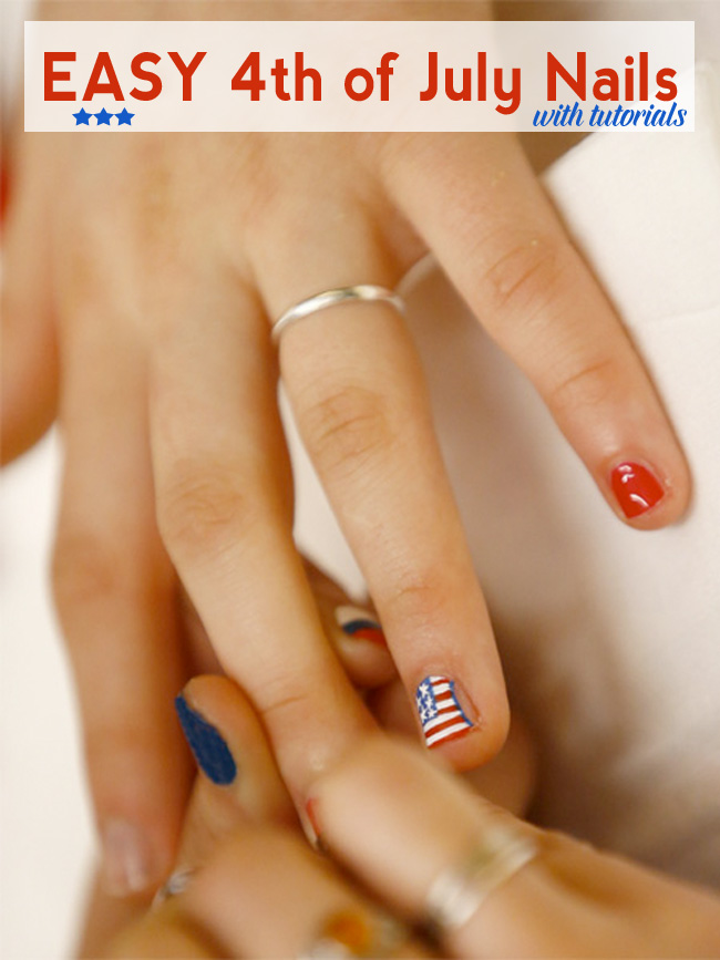 Easy 4th of July Nails with Tutorials