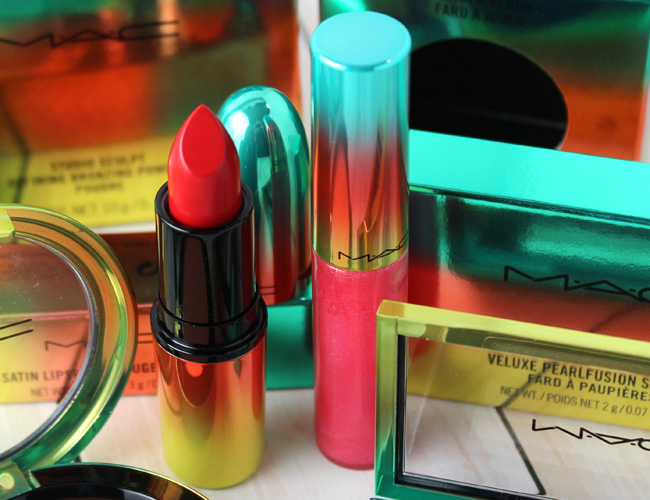 MAC Wash & Dry Summer Makeup CollectionSatin Lipstick Steam Heat and Lipglass Steam Heat