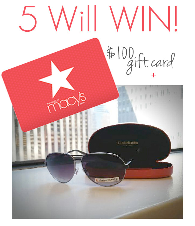 GIVEAWAY: 5 Will Win $100 Macy's Gift Card + Aviator Sunglasses