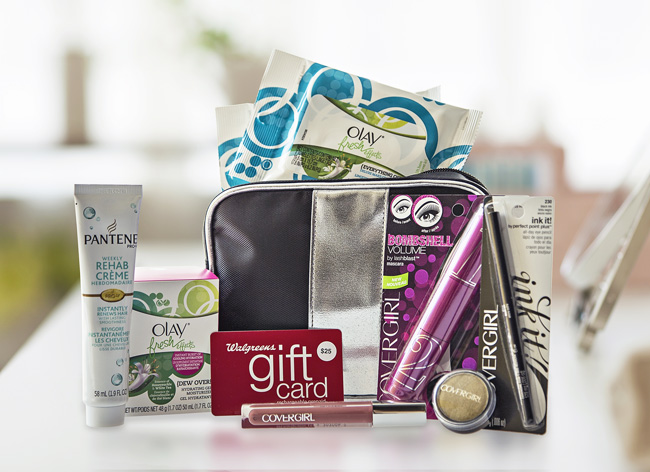 Win It! Covergirl, Olay and Pantene products + $25 Walgreens Gift Card.