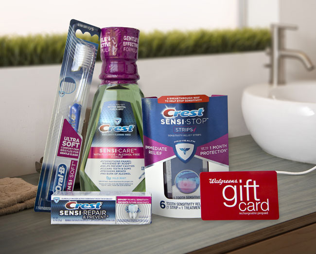 GIVEAWAY: Win a Crest Sensi-Stop Strips Prize-Pack + $75 Walgreens Gift Card