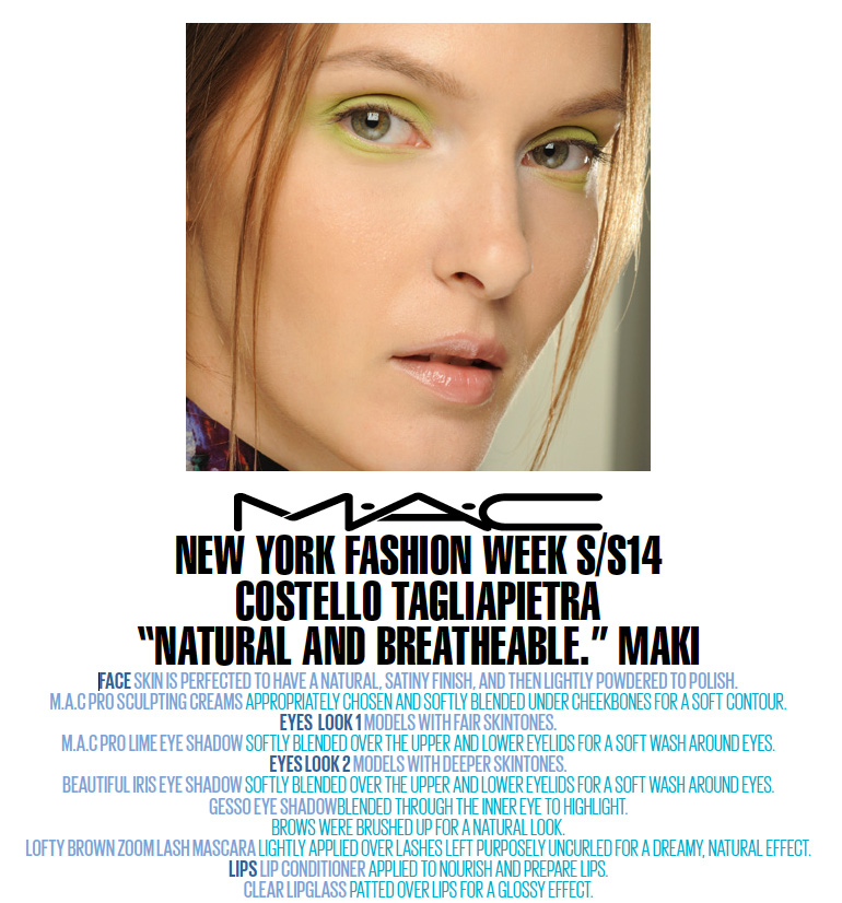 Backstage with MAC: New York Fashion Week S/S14 Costello Tagliapietra.