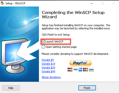 winscp putty scp ssh downloading access windows system installed successfully