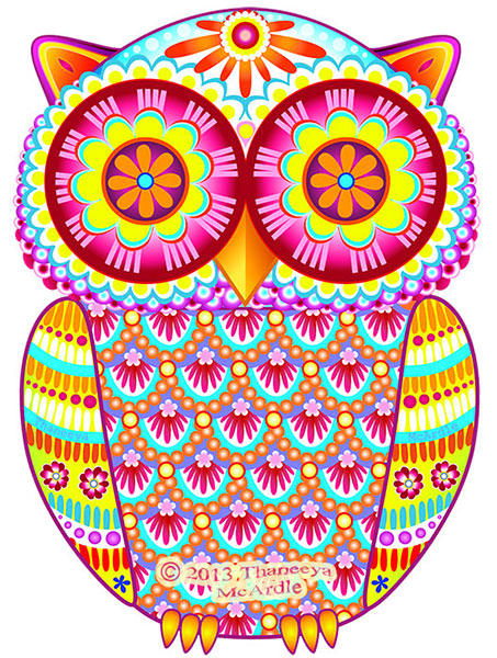 Colorful Owl Art by Thaneeya McArdle — Thaneeya.com