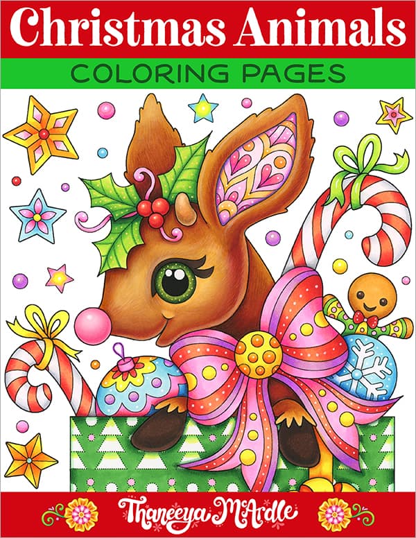 Christmas Animals Coloring Pages by Thaneeya McArdle