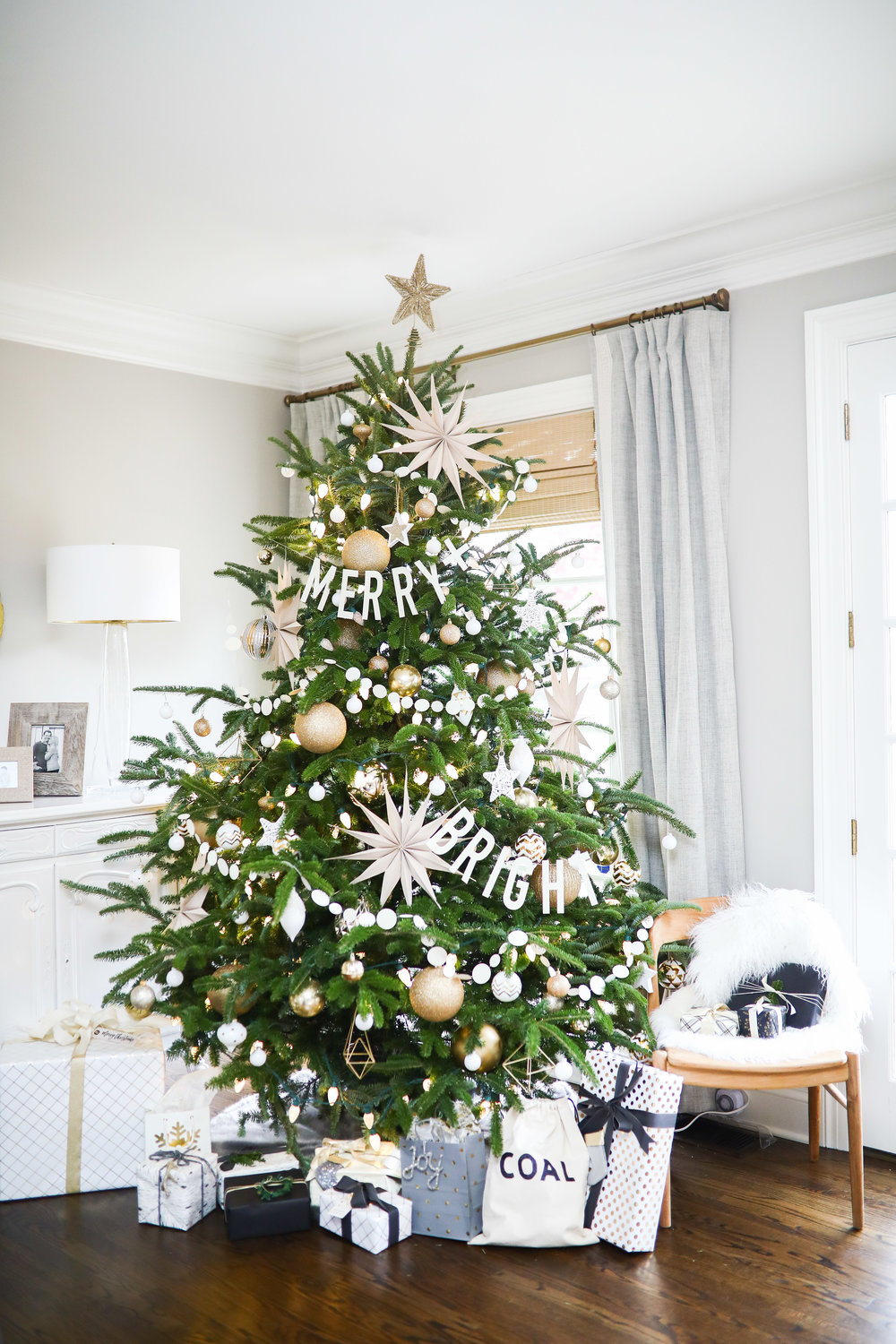 New White And Gold Christmas Tree for Living room