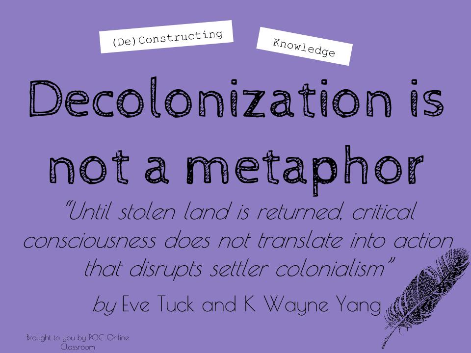 Image result for Decolonization Is Not a Metaphor