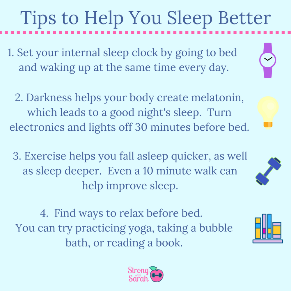 4 ways to help you sleep better! — sarah pelc graca - virtual weight
