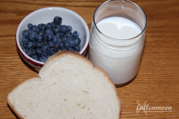 blueberries milk bread