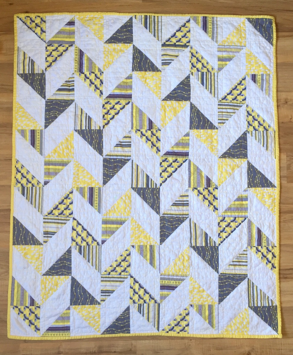 Herringbone Half Square Triangle Baby Quilt — Carrie Actually | Quilt ...