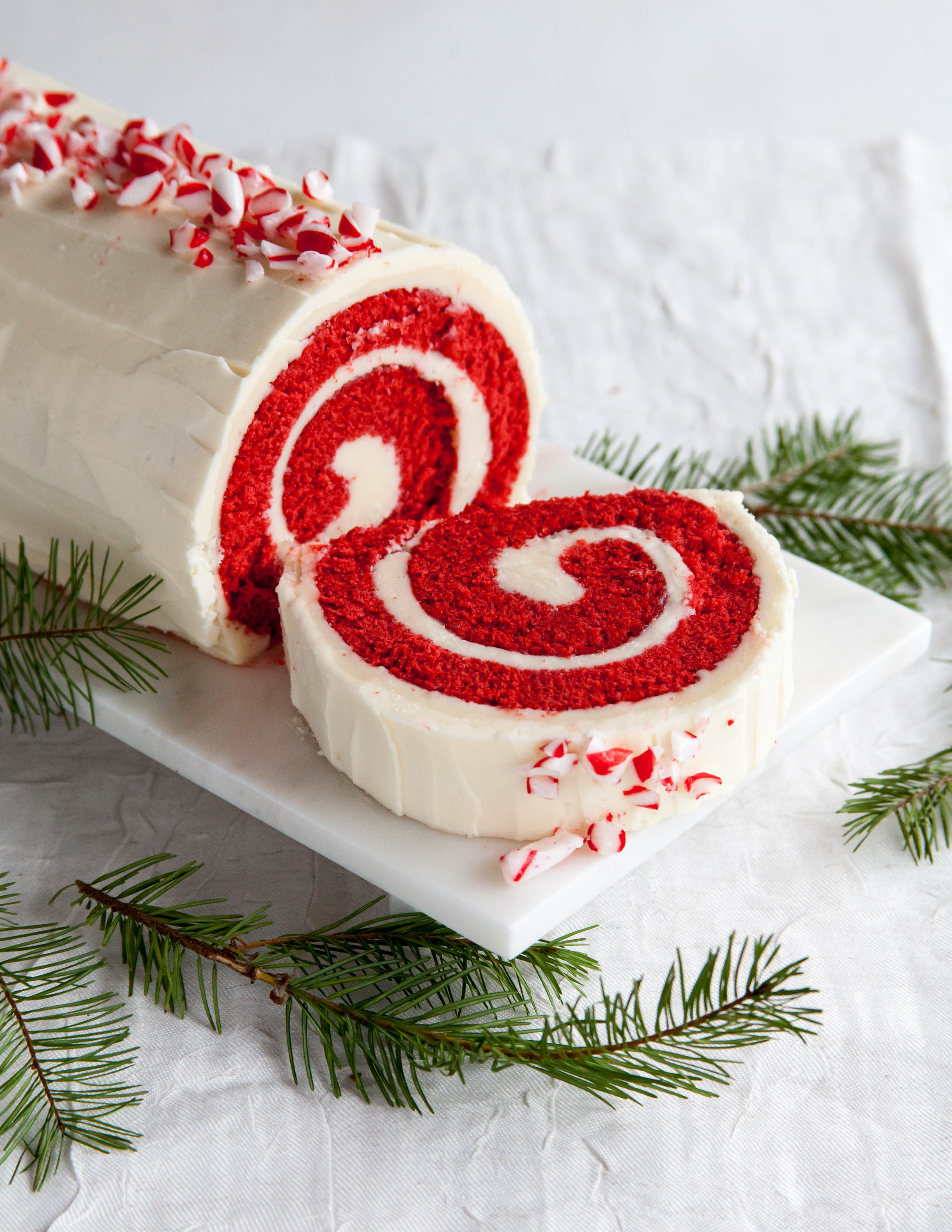 Peppermint Red Velvet Cake Roll — Style Sweet CA