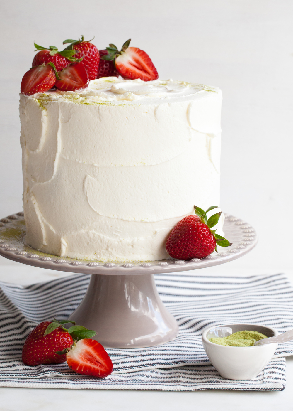 Matcha Strawberry Genoise Cake — Style Sweet CA