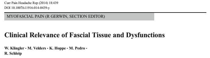 Clinical relevance of fascial tissue and dysfunctions 