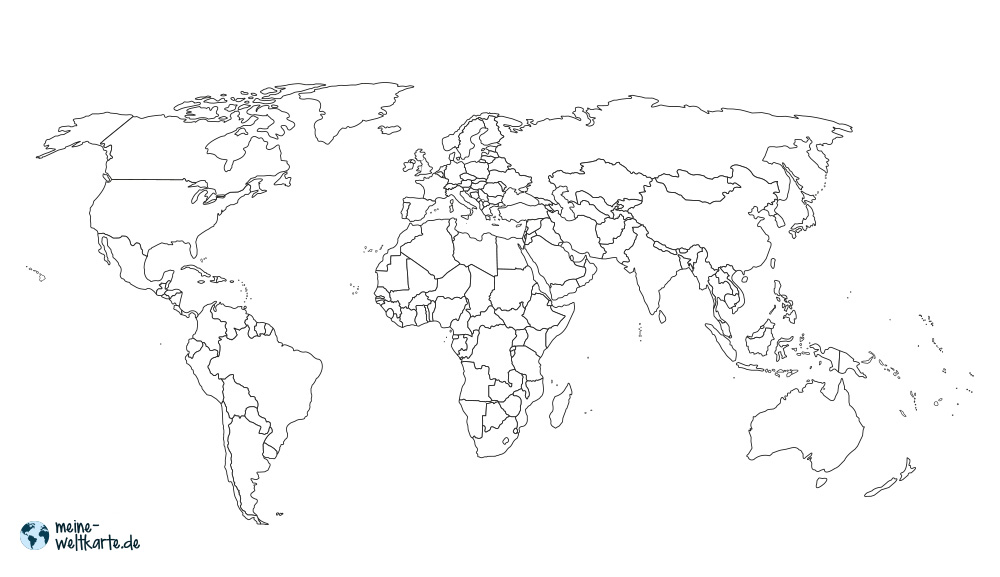 weltkarte ausmalen - World Map, Weltkarte, Peta Dunia ...