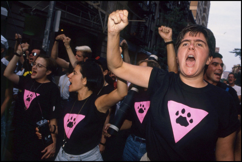 Los Pink Panthers durante una manifestación