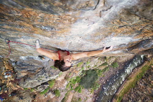 Maureen climbs a sheer rock-face, hundreds of feet in the air.&nbsp;&nbsp;