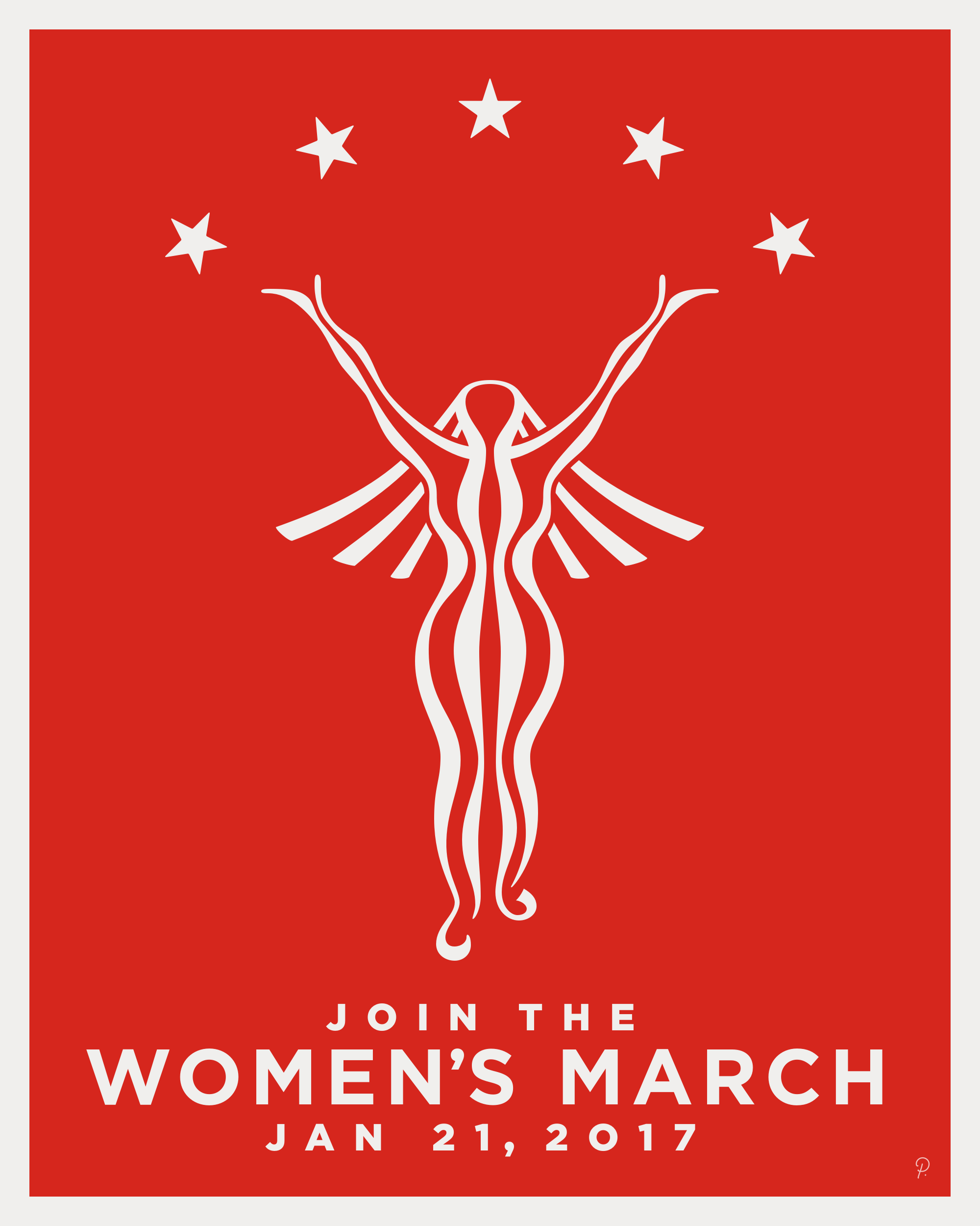 Solid Red Women's March Poster