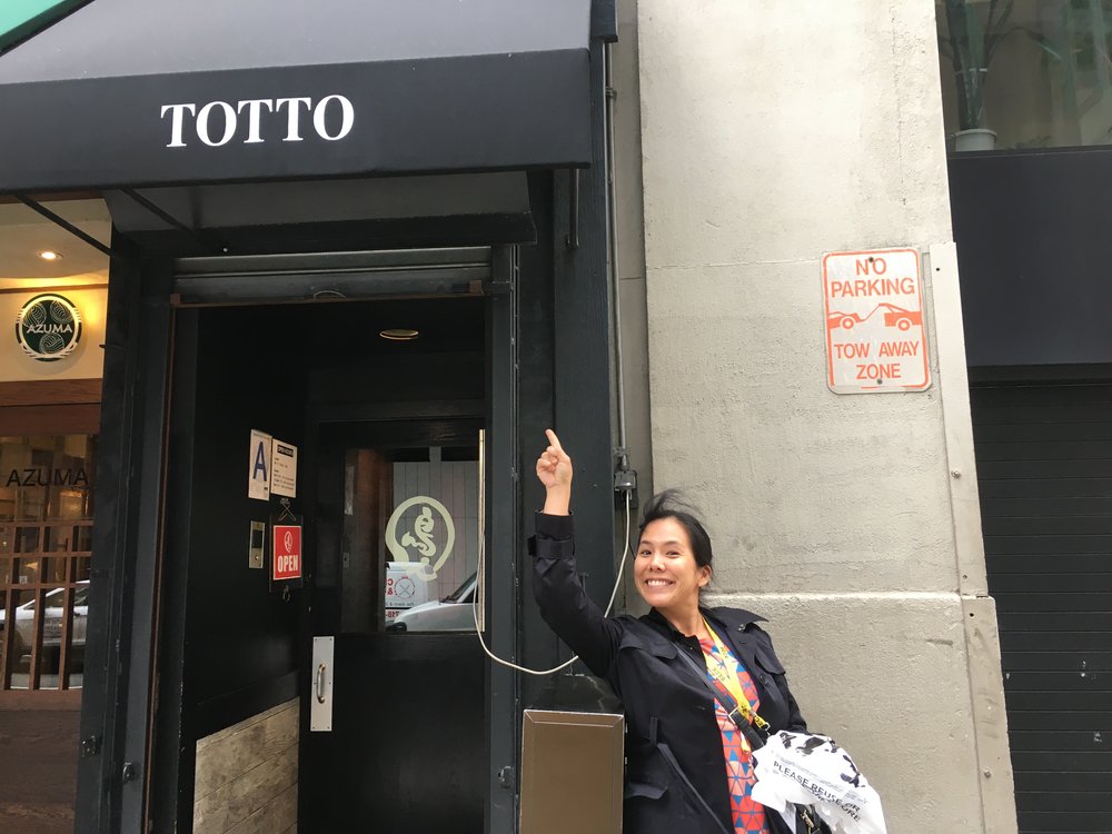 Kelsie Okamura, a postdoctoral research fellow in Implementation Research in Mental Health and Substance Abuse Treatment, grabbing lunch outside of Yakitori Totto