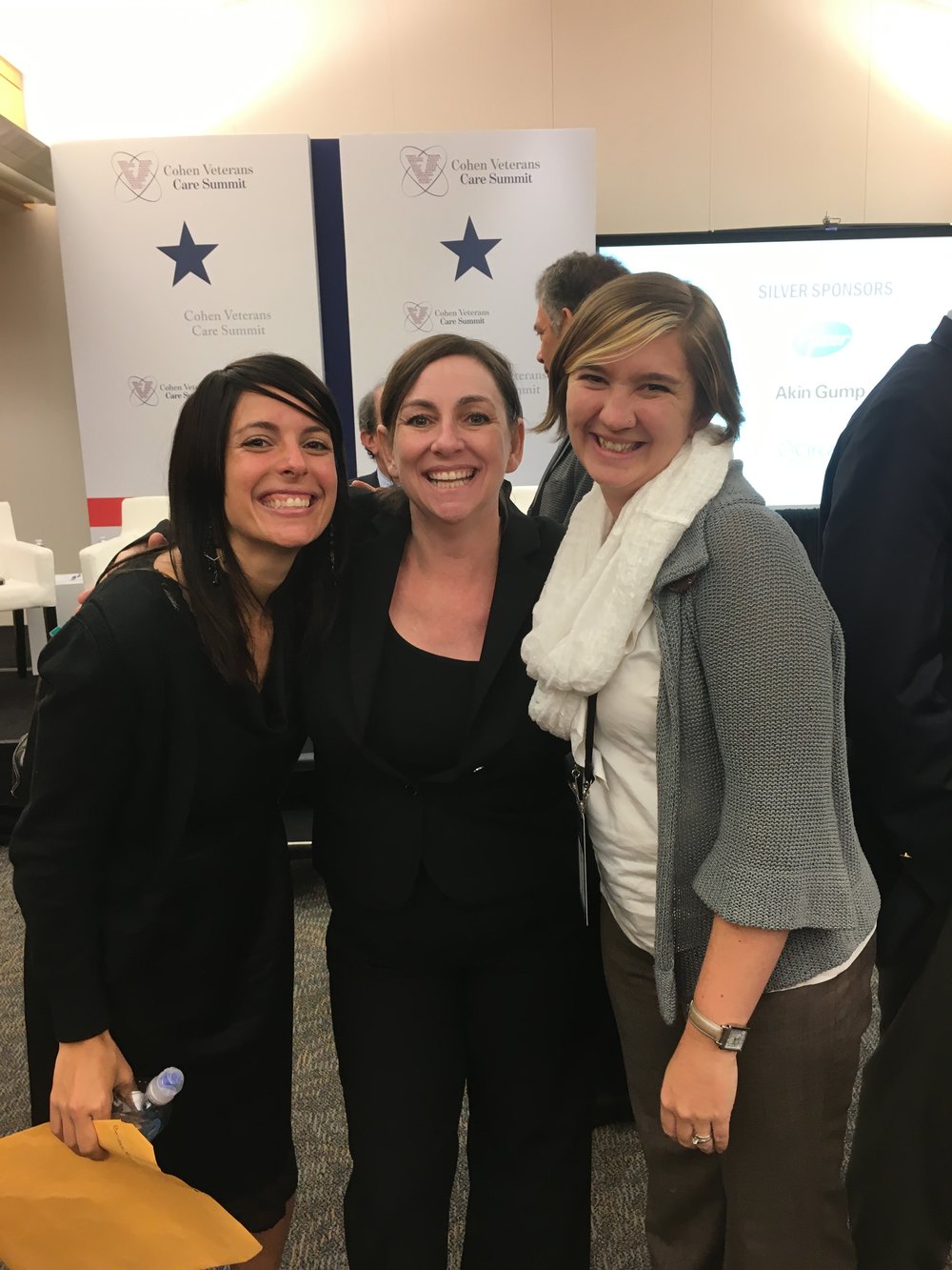  Rinad Beidas, PhD, Leah Blaine, PhD, and Crystal Shelton, MSSW, LCSW, at the 2017 Cohen Veterans Care Summit