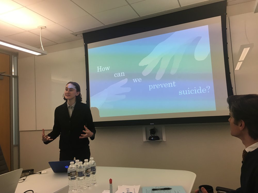  Research Alumna Kathryn DeWitt defending her UScholar honors thesis on EBP training for suicide prevention among clinicians in college counseling center on 04/23/18     