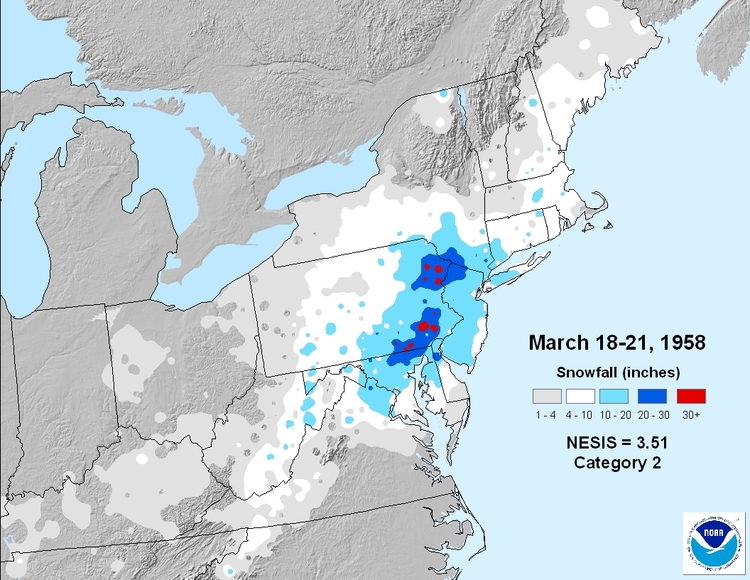 Image result for march 1958 snowstorm