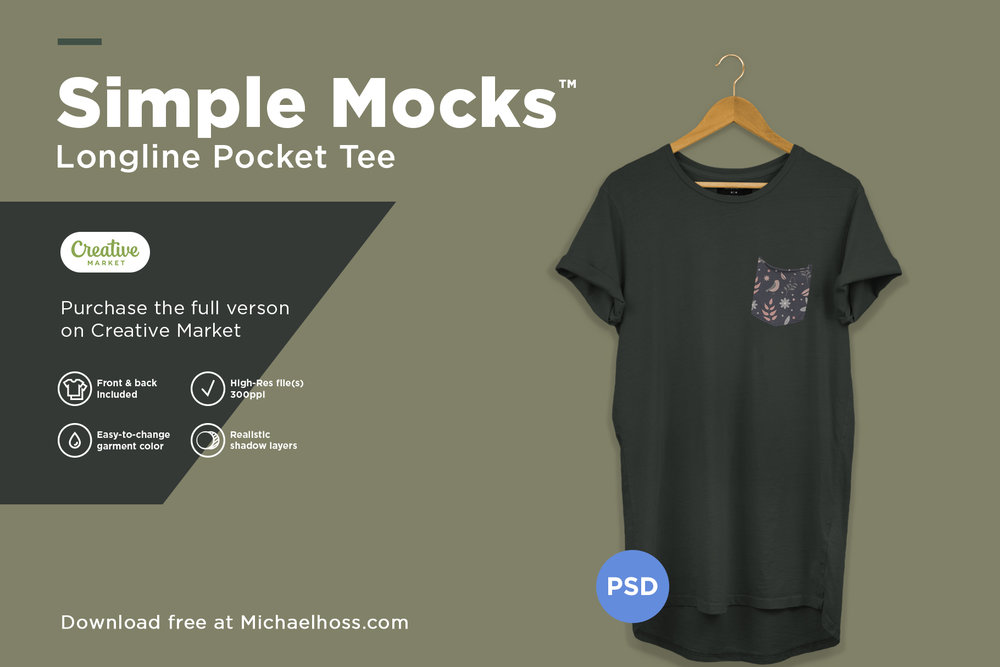 Free Longline T-Shirt Mockup 2018 — Graphic Design ...