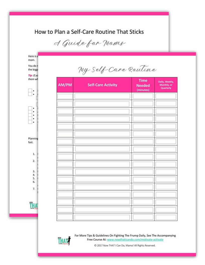 Mom morning and evening self-care routines help you get ready and pretty faster and more consistently- get the free planner chart and getting put together list