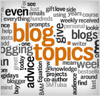 Word cloud around the words blog and topics