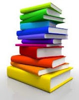 Illustration of a multi-colored stack of books