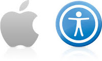 Apple computer logo and accessibility logo