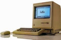 Photo of a vintage Apple Macintosh computer