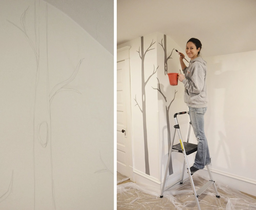 Hand Painted Birch Trees | Nursery Decor | Open Spaces blog