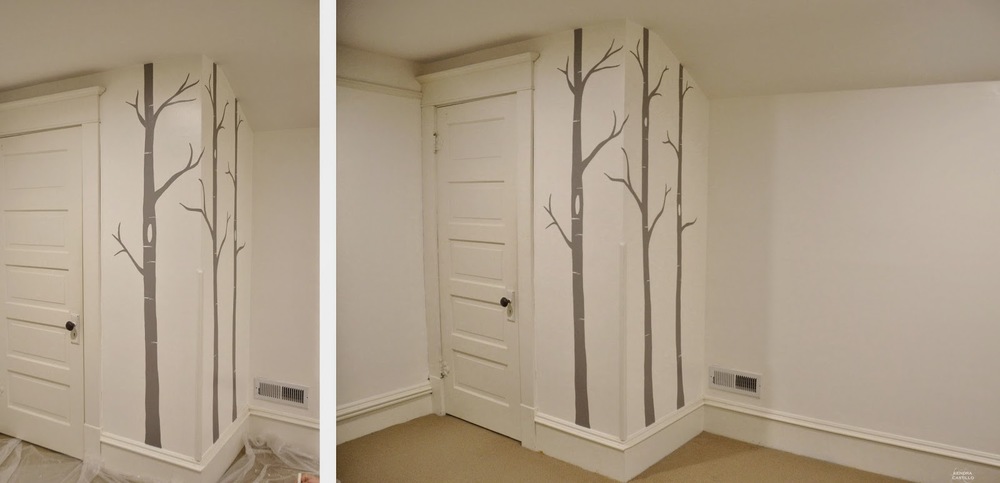 Hand Painted Birch Trees | Nursery Decor | Open Spaces blog