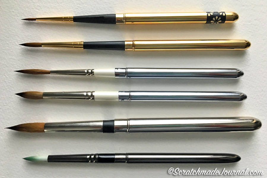 Reviews & comparisons of travel pocket brushes for watercolor - ScratchamadeJournal.com