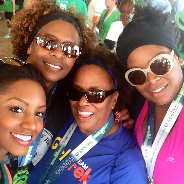 My mother, aunt, sister (from L to R) and me after completing the Shamrock 8k in Virginia Beach.