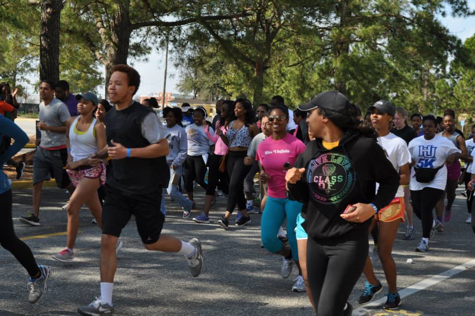 Running with classmates at Hampton University's Annual HU 5k by the Bay.
