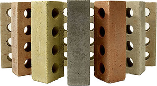 Prototypes of Calstar Products fly ash brick