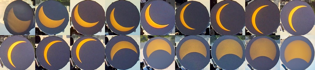 Sun funnel images of a partial eclipse