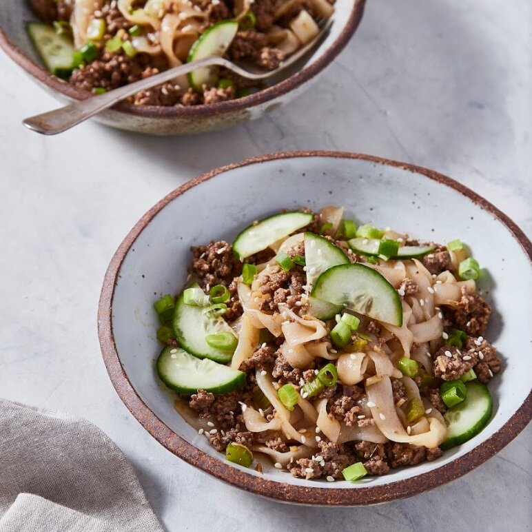 Asian Beef “Noodle” Bowls with Shirataki Noodles 