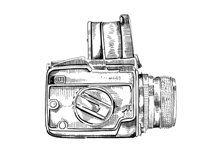 hasselblad camera drawing