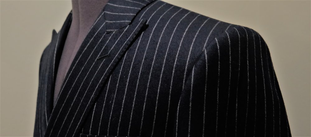 DUGDALE DOUBLE BREASTED CHALK-STRIPE SUIT - Colmore Tailors