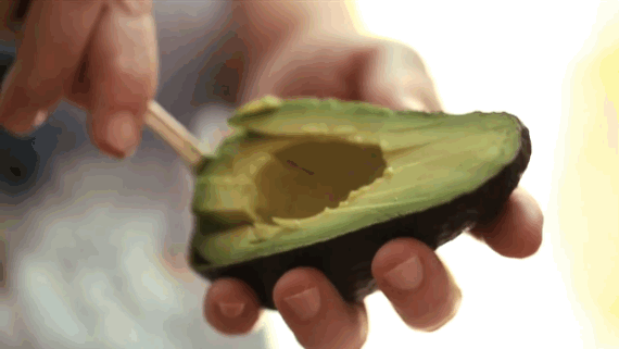  Use a spoon to scoop the avocado out of the peel and into a small bowl.&nbsp; Then use a fork to finish mashing the avocado. 