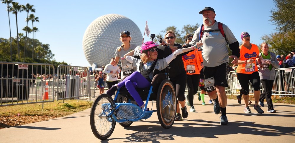 Team Corey finishing the 2018 Walt Disney World Marathon