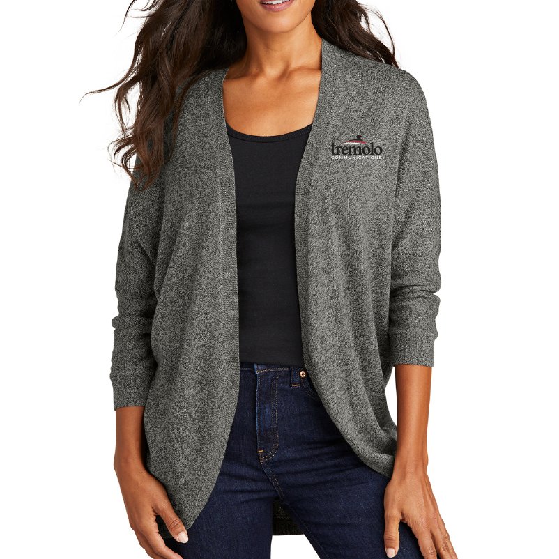 TC | Port Authority ® Ladies Marled Cocoon Sweater | Warm Grey Marl ...