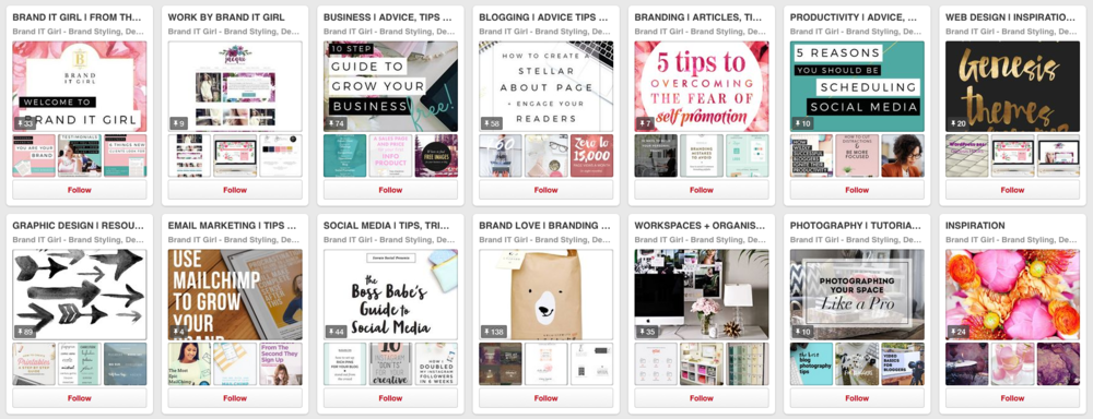 Brand IT Girl - Pinterest Boards Before Branding